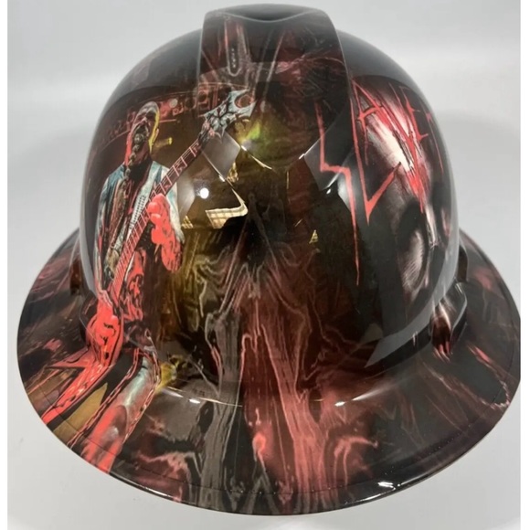 New Full Brim Vented Hard Hat Custom Hydro Dipped SLAYER - Picture 1 of 6